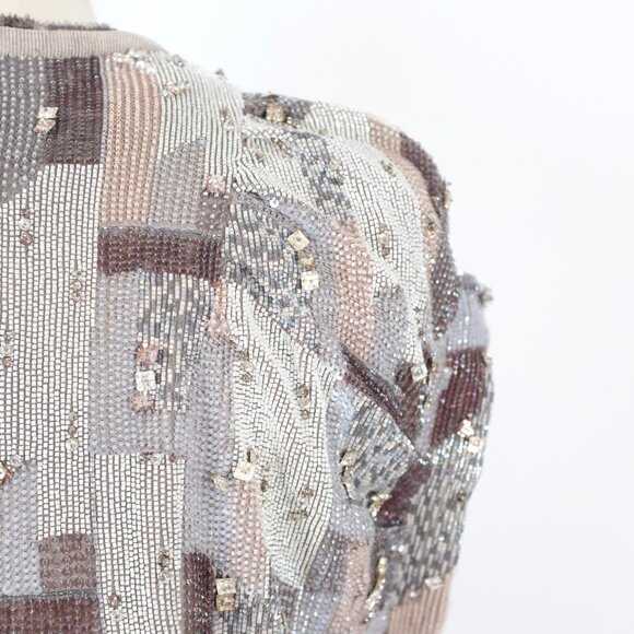 Giorgio Armani Black Label jacket sz S / M couture embellished jacket silver 12k - Picture 12 of 14